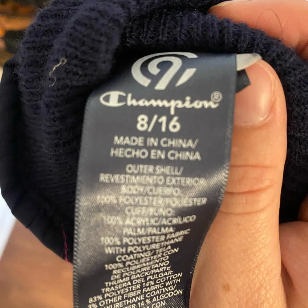 Champion Kids Mittens - Navy and Pink